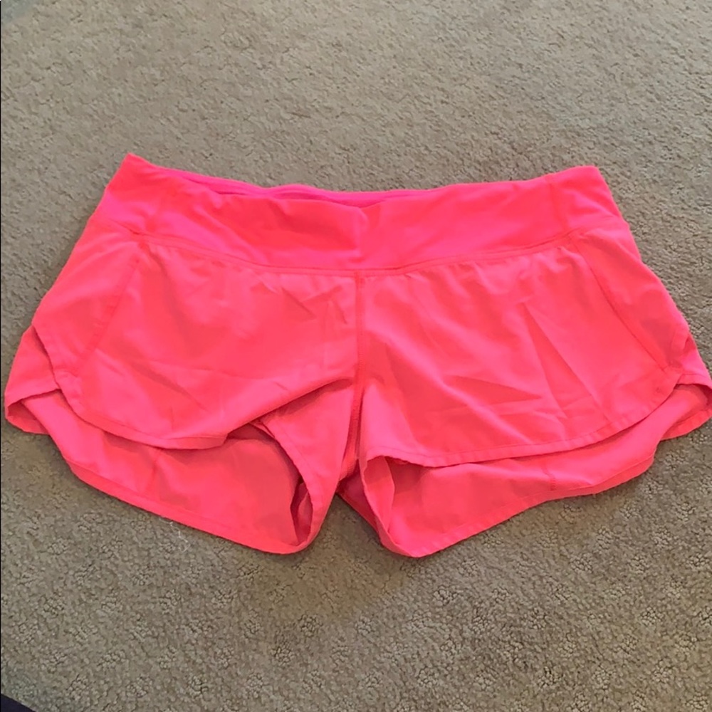 Hot pink Lululemon running shorts